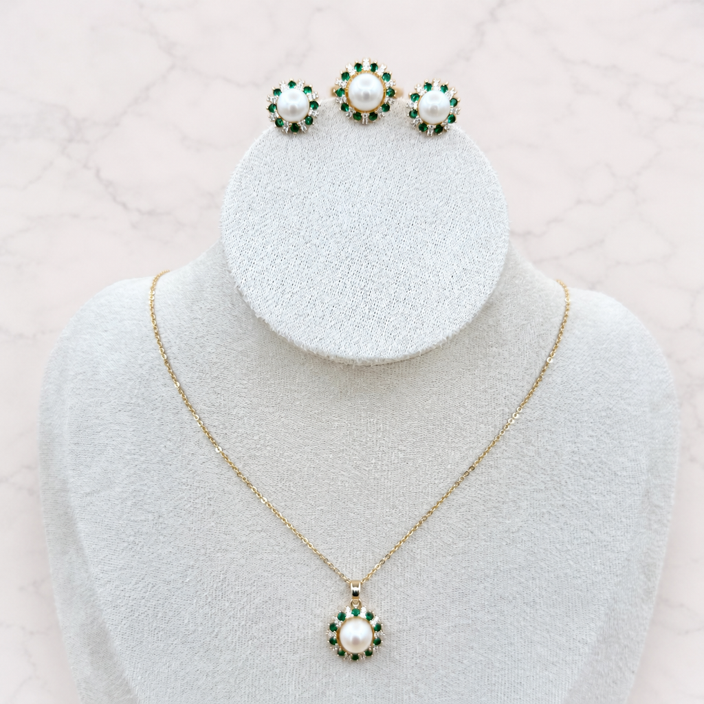 Jewelry Set with Freshwater Pearls - #1017