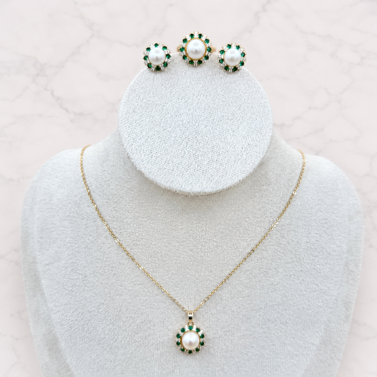 Jewelry Set with Freshwater Pearls - #1017