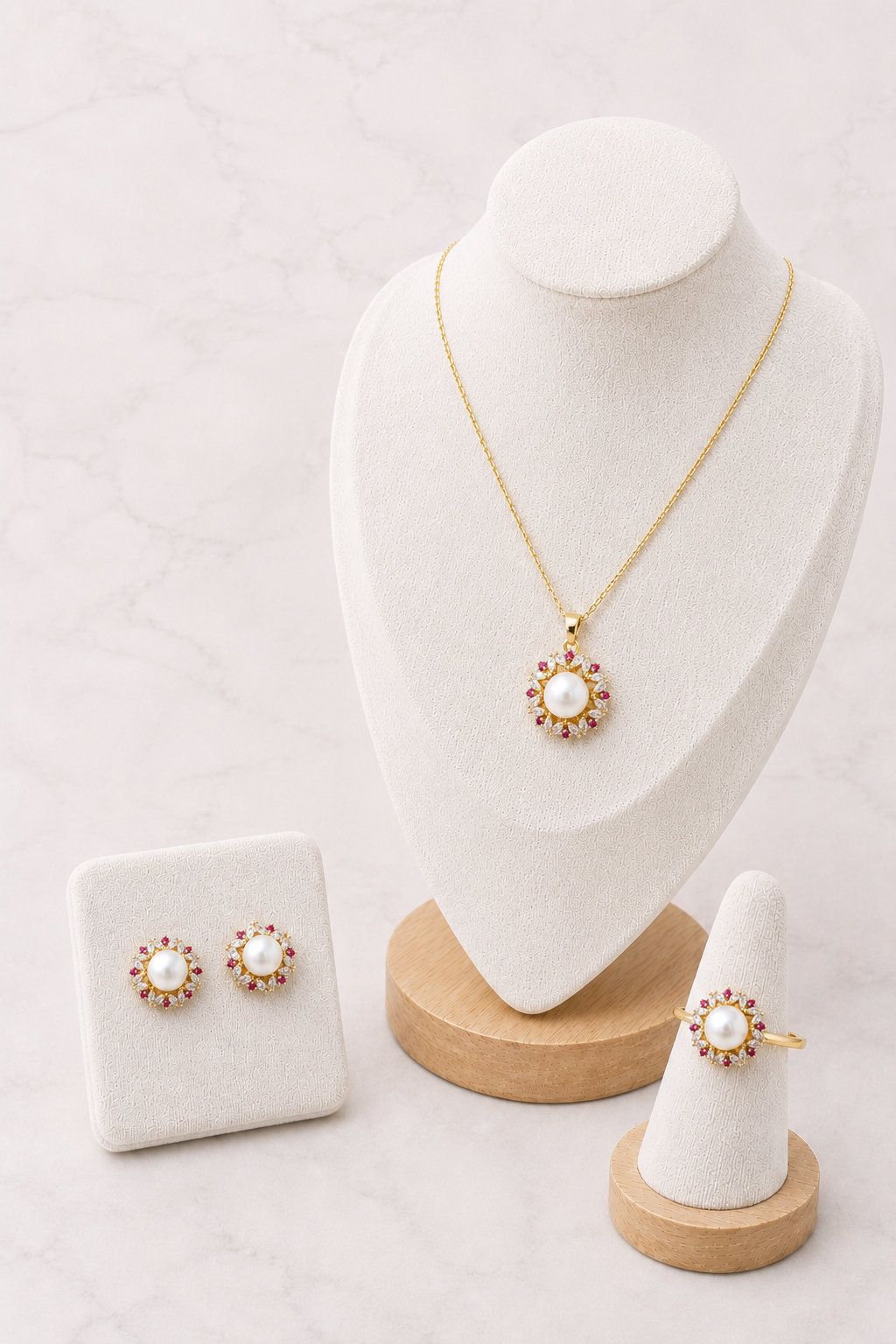 Jewelry Set with Freshwater Pearls - #1018