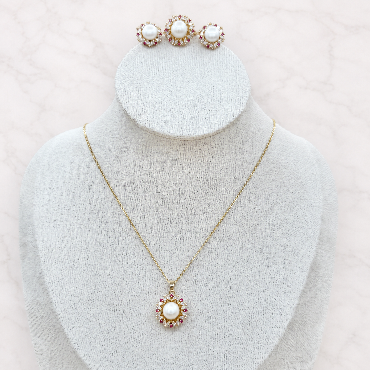 Jewelry Set with Freshwater Pearls - #1018