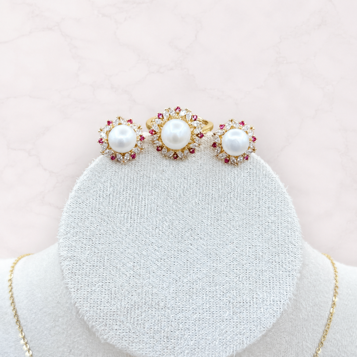 Jewelry Set with Freshwater Pearls - #1018