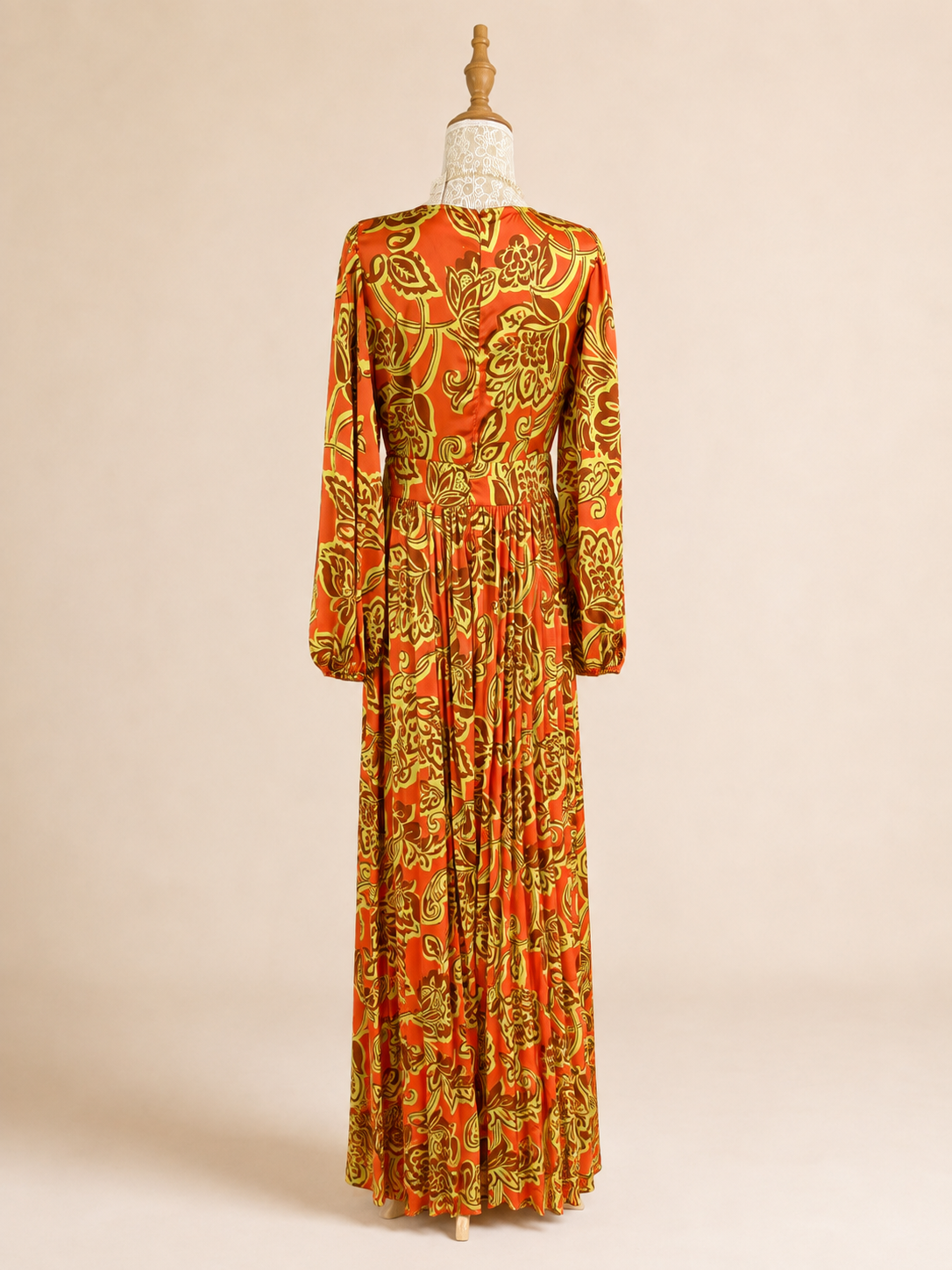 Golden Hour Satin Jumpsuit - Orange/Brown