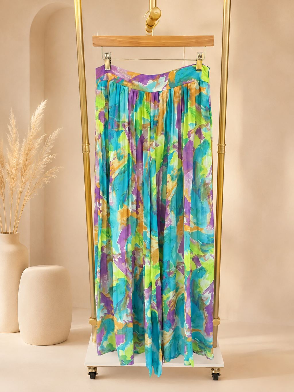 True Colors Palazzo Pants - Teal/Purple