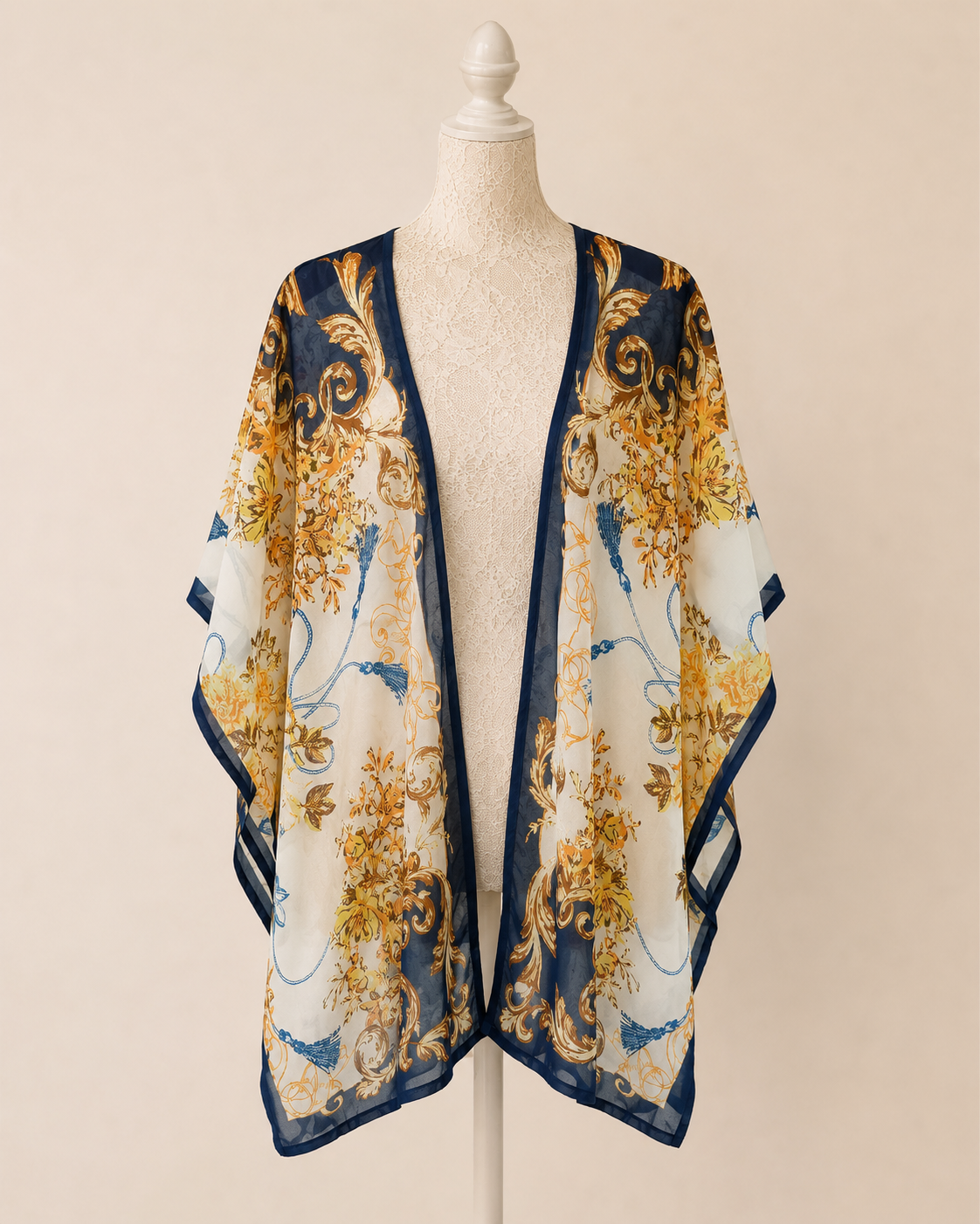 Amalfi Nights Kimono - Blue/Gold