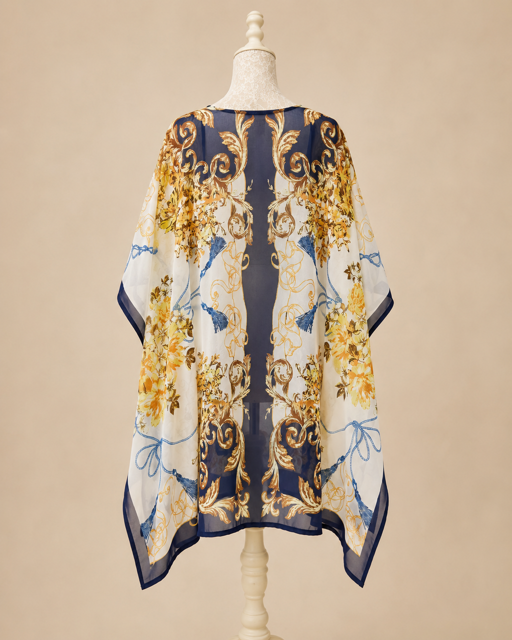 Amalfi Nights Kimono - Blue/Gold