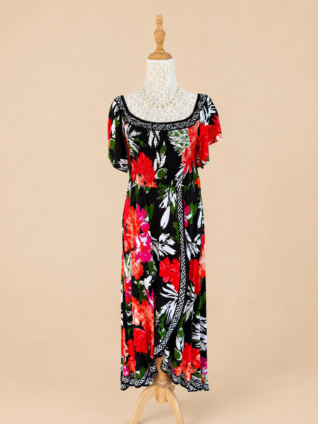 Wildflower Dress - Black/Orange