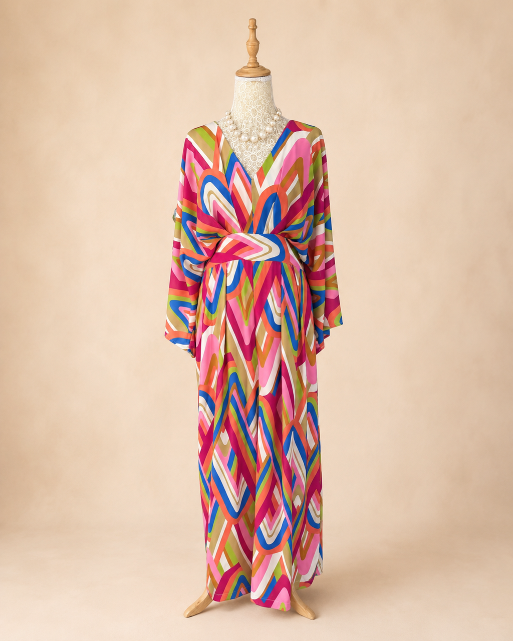 Good Vibrations Satin Jumpsuit - Pink/Green