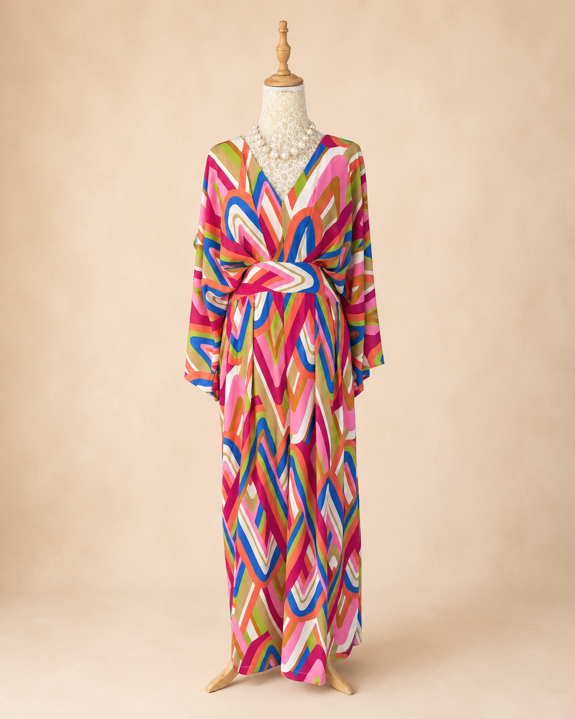 Good Vibrations Satin Jumpsuit - Pink/Green