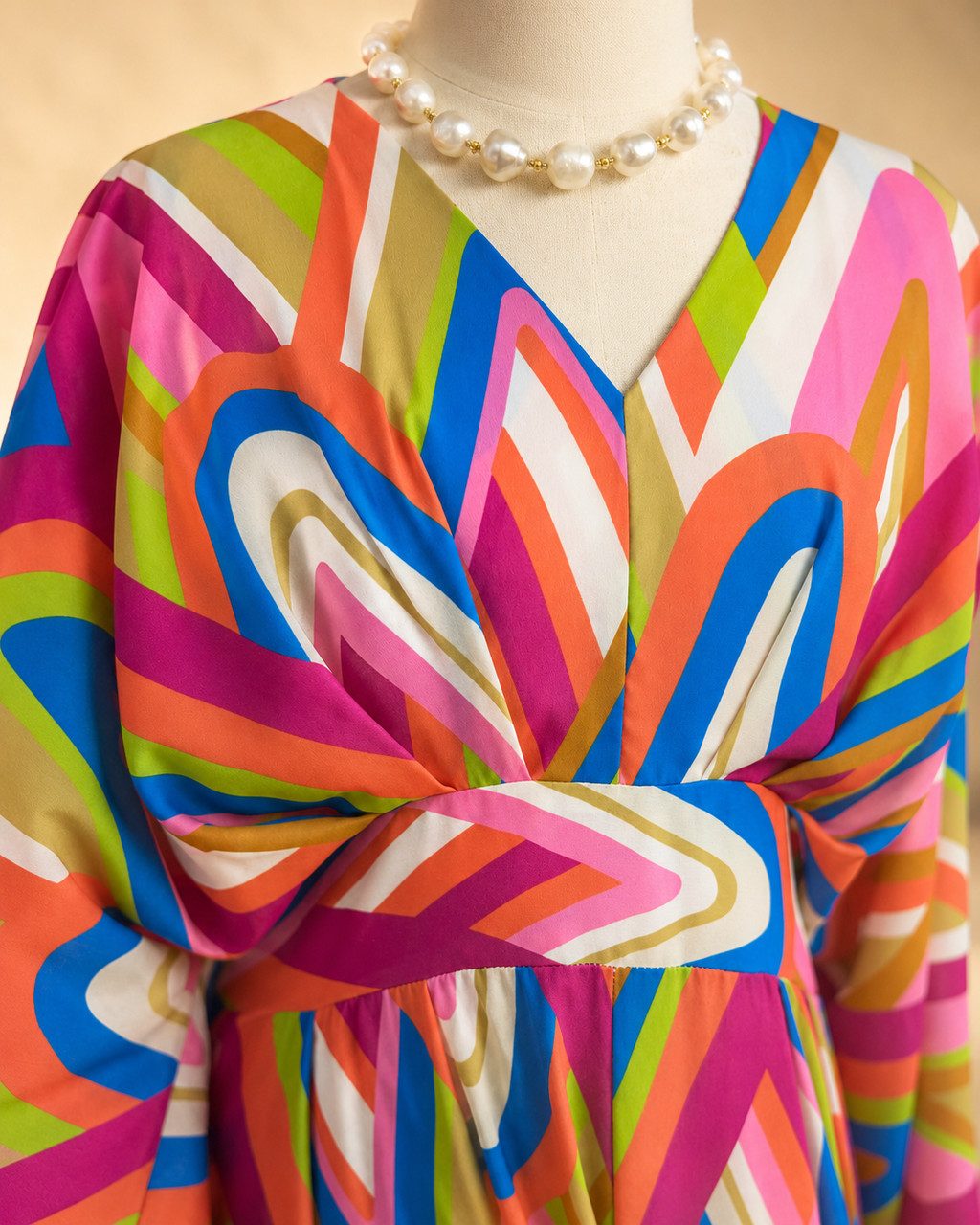 Good Vibrations Satin Jumpsuit - Pink/Green