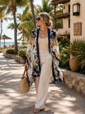 Amalfi Nights Kimono - Blue/Gold