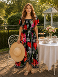 Wildflower Dress - Black/Orange