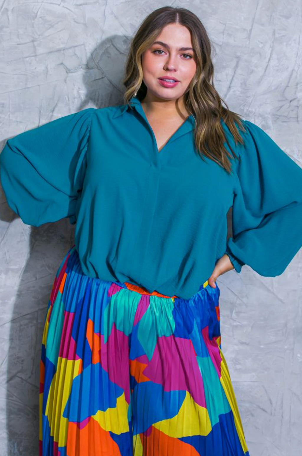 Ocean Drive Plus-Size Top - Teal