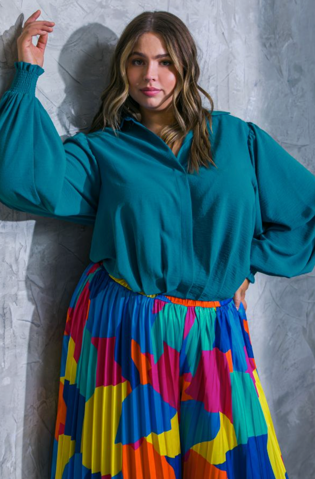 Ocean Drive Plus-Size Top - Teal