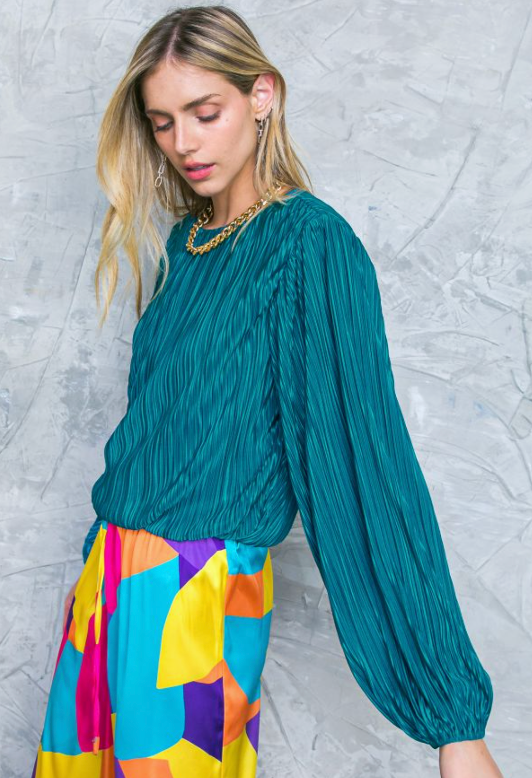Caribbean Affair Long Sleeved Top - Teal