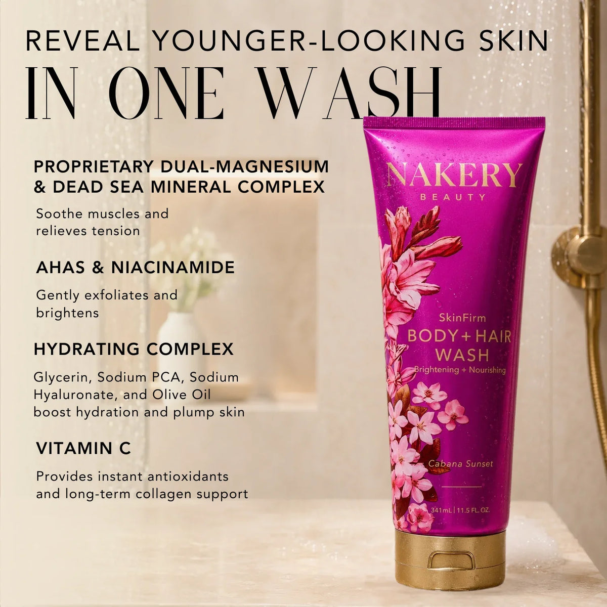 Nakery | SkinFirm Body & Hair Wash 341 mL - Seductive Comfort