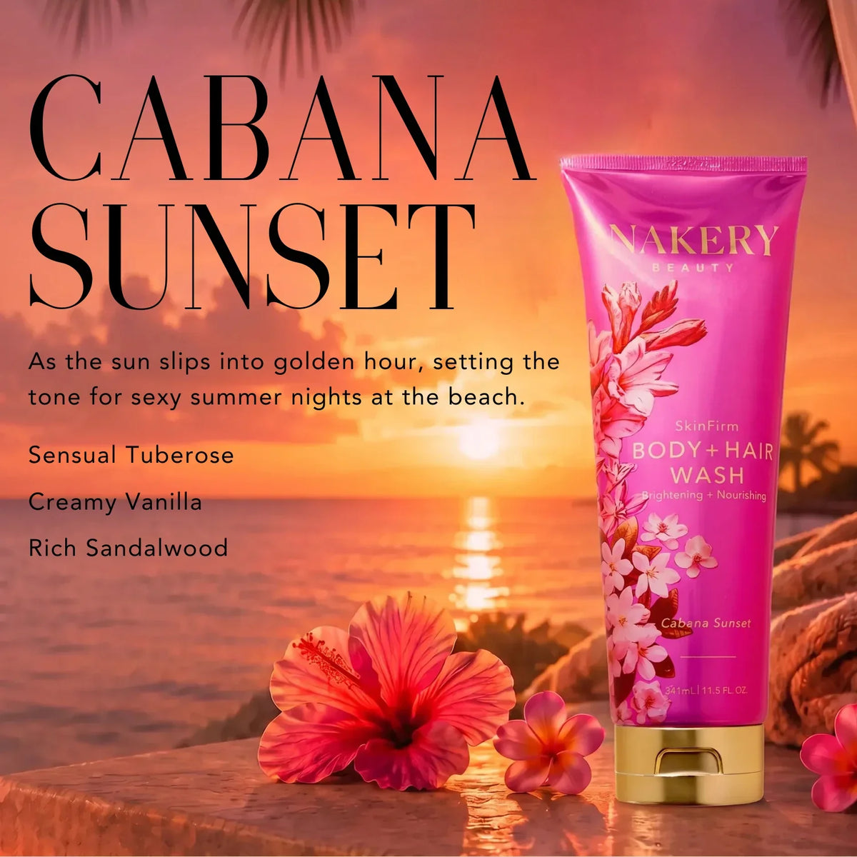 Nakery | SkinFirm Body & Hair Wash 341 mL - Cabana Sunset