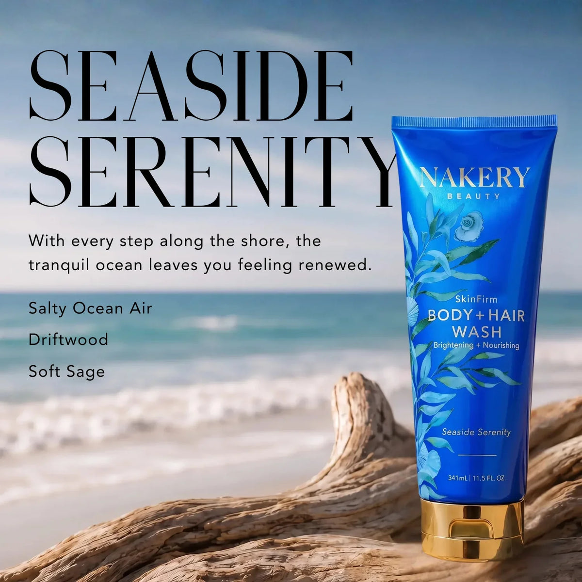 Nakery | SkinFirm Body & Hair Wash 341 mL - Seaside Serenity