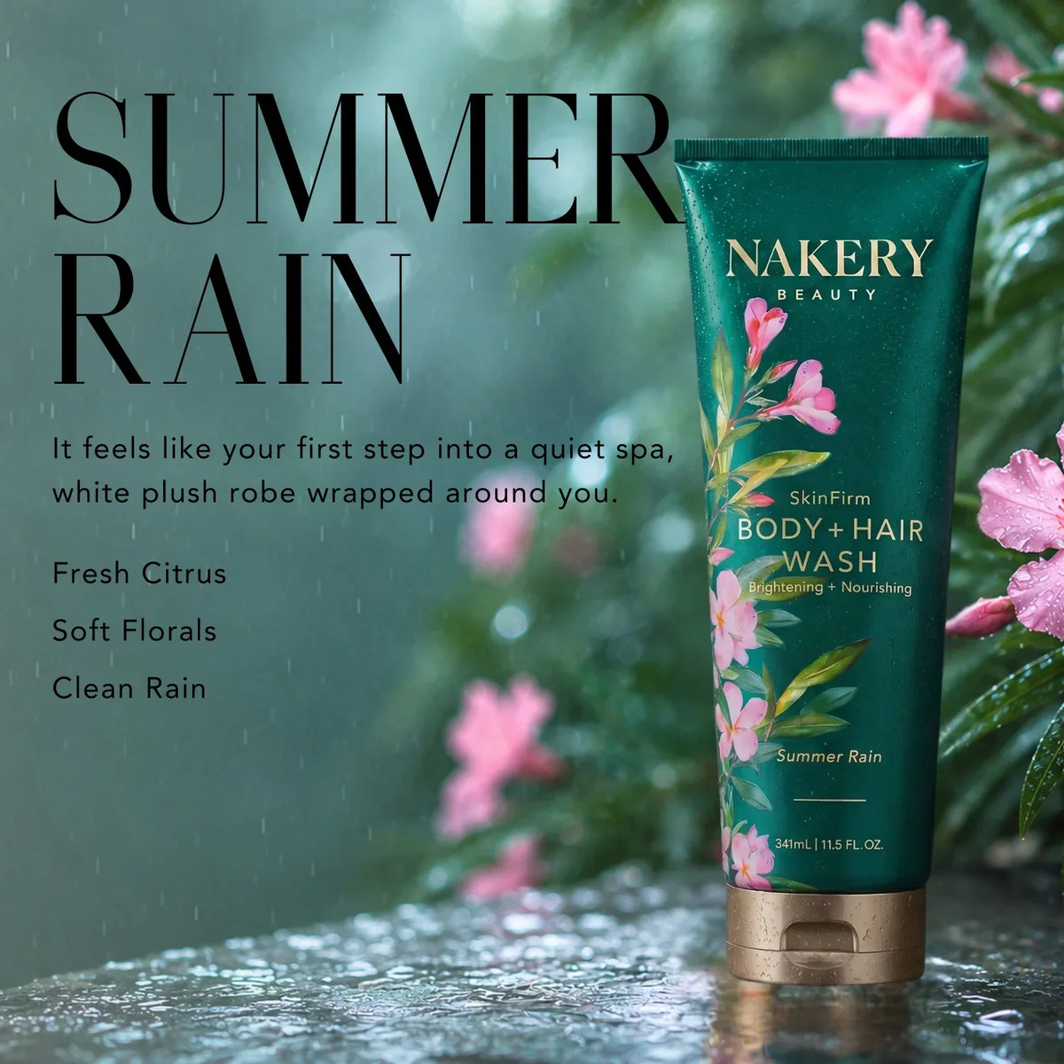 Nakery | SkinFirm Body & Hair Wash 341 mL - Summer Rain