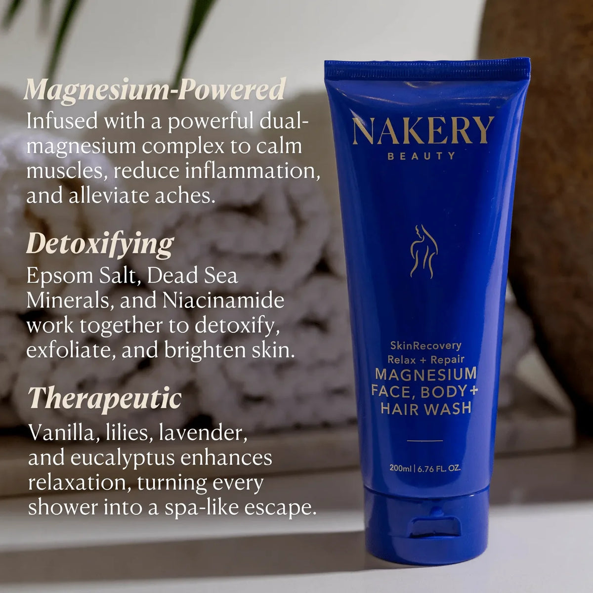 Nakery Beauty | SkinRecovery Relax + Repair Magnesium Face, Body + Hair Wash 200 mL