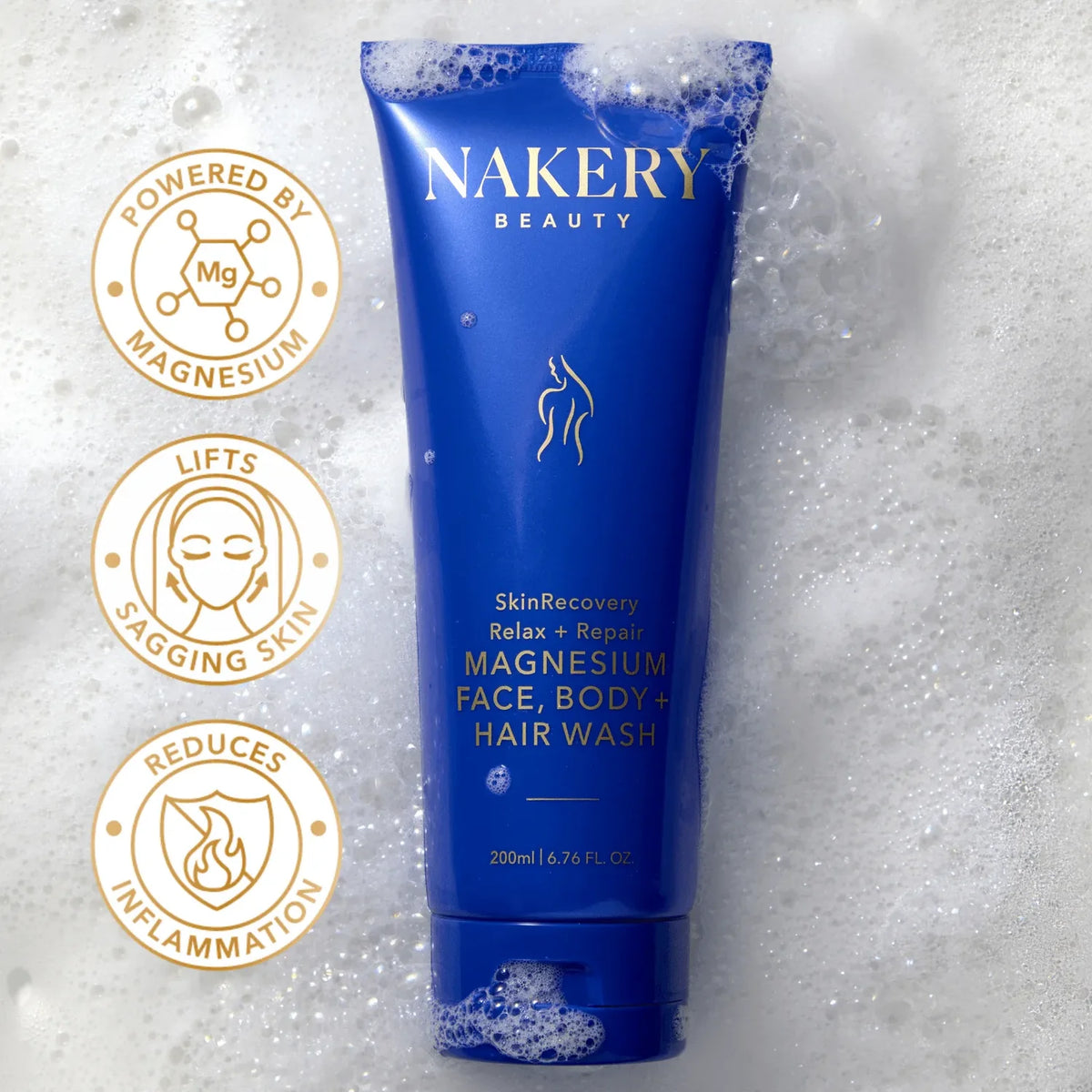 Nakery Beauty | SkinRecovery Relax + Repair Magnesium Face, Body + Hair Wash 200 mL